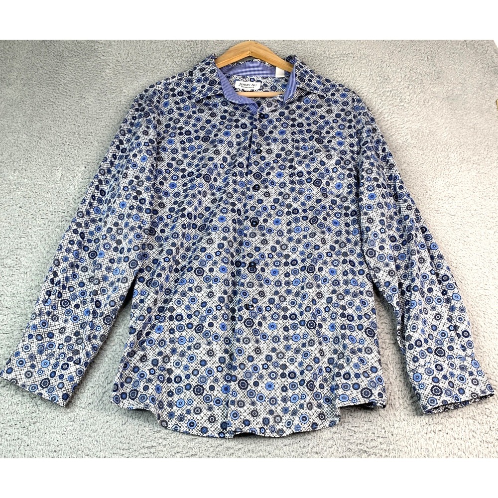 Jimmy Au Shirt Mens Size 3XL Beverly Hills Multicolor Dress Shirt Long Sleeve